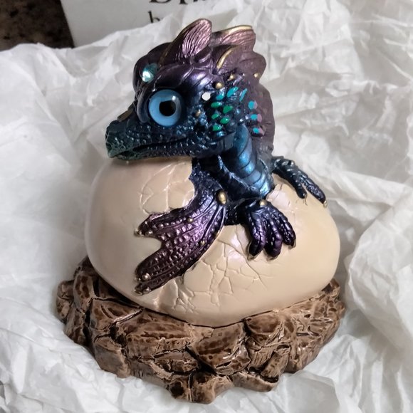 Vintage Peacock Hatching Dragon Statue 1984 PENA, In Original Box - RARE - Picture 2 of 11